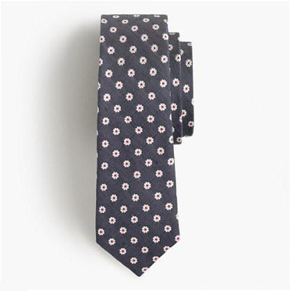 J.Crew English silk-linen tie in foulard
