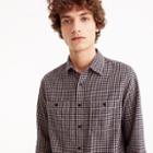 J.Crew Midweight flannel shirt in brown check