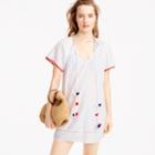 J.Crew Embroidered linen-cotton pom-pom cover-up