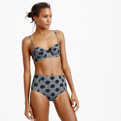 J.Crew Grey dot underwire bikini top