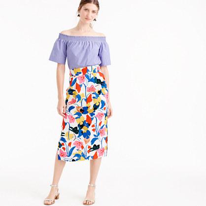 J.Crew Pintucked midi skirt in morning floral