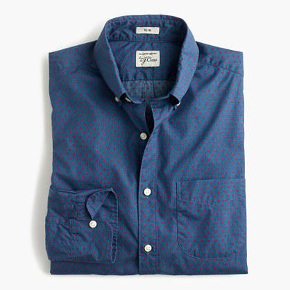 J.Crew Secret Wash shirt in blue polka dot