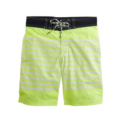 J.Crew Boys' board short in neon kiwi stripe