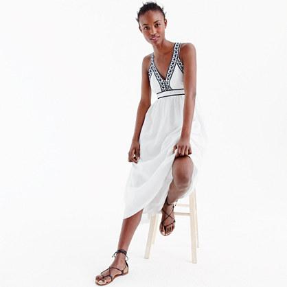 J.Crew Embroidered cross-back maxi dress