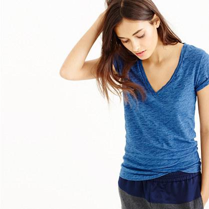 J.Crew Indigo vintage cotton v-neck tee