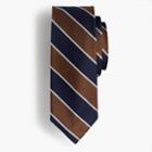J.Crew Silk tie in brown and blue stripe
