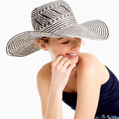 J.Crew Wide-brim geometric straw hat