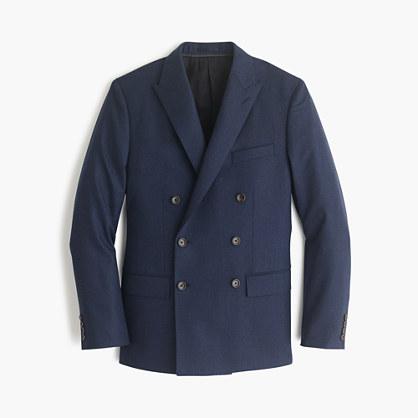 J.Crew Ludlow double-breasted suit jacket in heathered Italian wool flannel