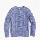 J.Crew Boys' marled cotton cable crewneck sweater