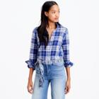 J.Crew Perfect shirt in blue crinkle plaid