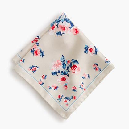 J.Crew Italian silk pocket square in floral print