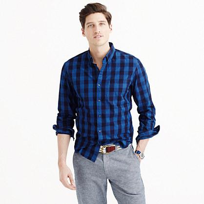 J.Crew Indigo cotton shirt in large gingham