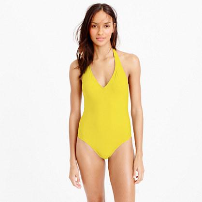 J.Crew Long-torso halter one-piece swimsuit