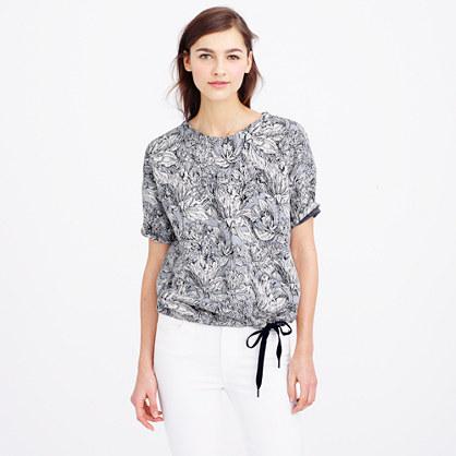 J.Crew Short-sleeve jacquard drawstring sweatshirt