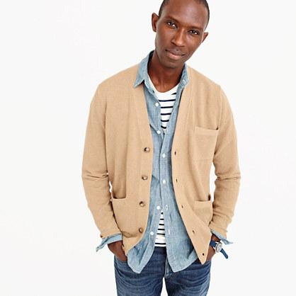 J.Crew Cotton-cashmere piqu&eacute; cardigan sweater