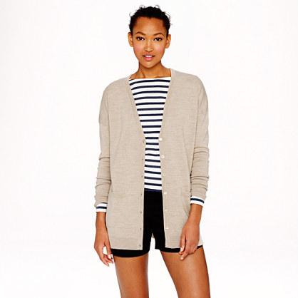 J.Crew Double-knit merino wool boyfriend V-neck cardigan
