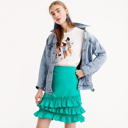 J.Crew Ruffle skirt in cotton-poplin