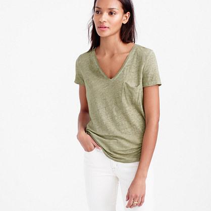 J.Crew Linen cool-dye pocket T-shirt