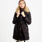 J.Crew Wintress puffer coat with faux-fur hood