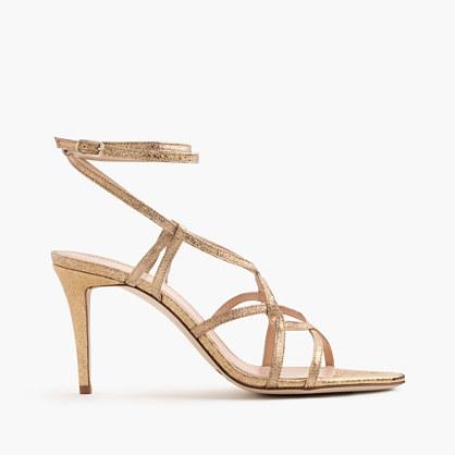 J.Crew Metallic cross-strap sandals