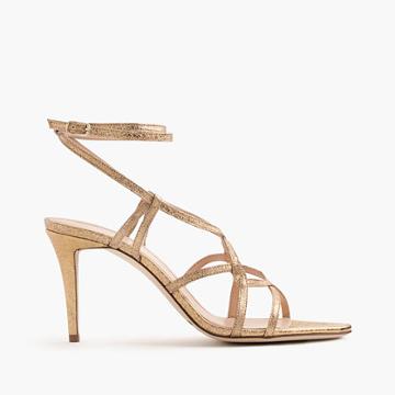 J.Crew Metallic cross-strap sandals