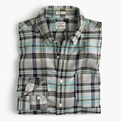 J.Crew Slim madras shirt in navy and turquoise