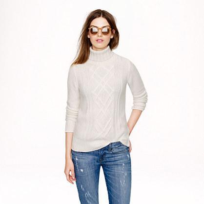 J.Crew Cambridge cable turtleneck sweater