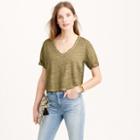 J.Crew Linen V-neck cropped T-shirt