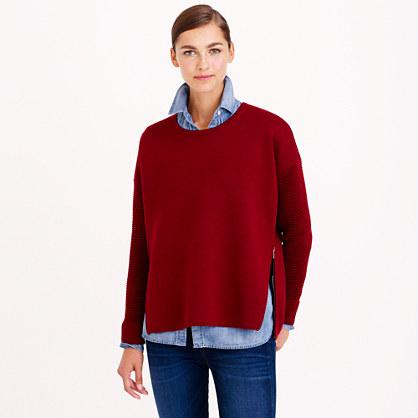 J.Crew Collection bonded merino wool zip sweater