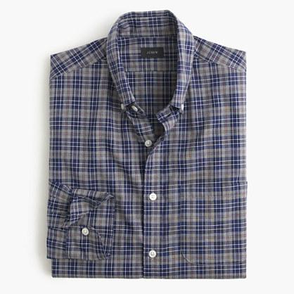 J.Crew Secret Wash shirt in heather navy plaid