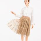 J.Crew Collection embroidered-dot tulle skirt