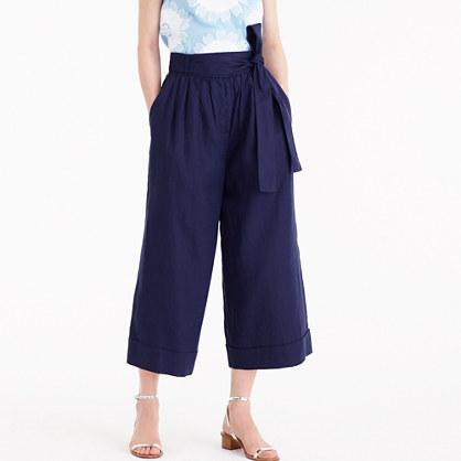 J.Crew Collection high-waisted culotte pant in Italian linen