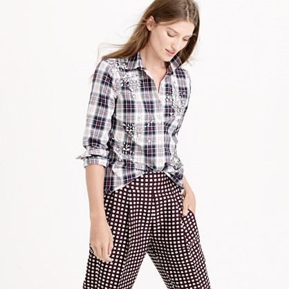 J.Crew Collection Thomas Mason® flannel shirt in embellished plaid