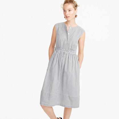 J.Crew Cap-sleeve dress in shirting stripe