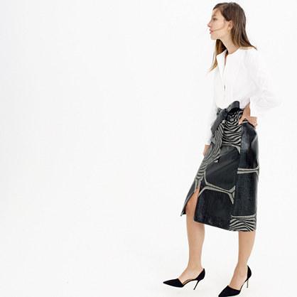 J.Crew Collection A-line midi skirt in swirl jacquard
