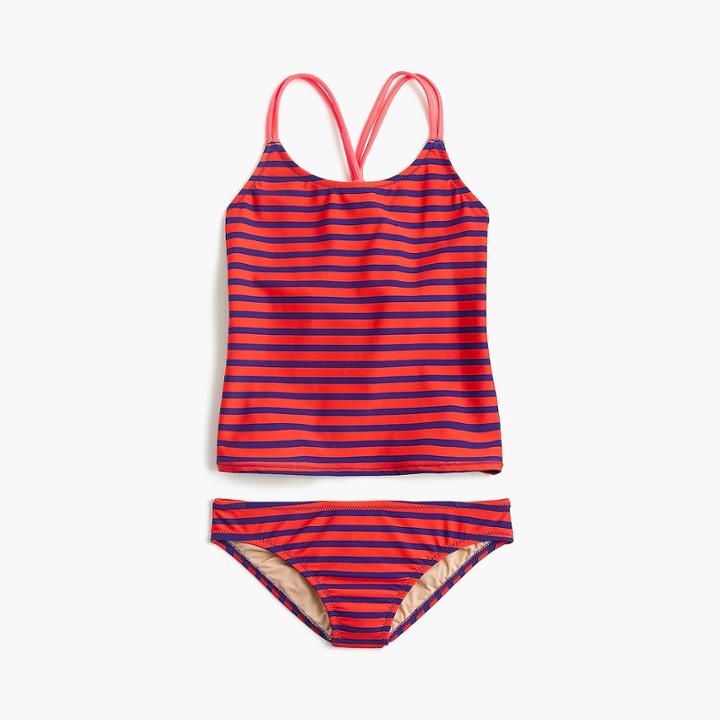 J.Crew Girls' tankini set in stripes