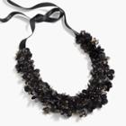 J.Crew Crystal and paillette fabric necklace