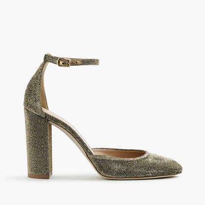 J.Crew Lena ankle-strap pumps in glitter