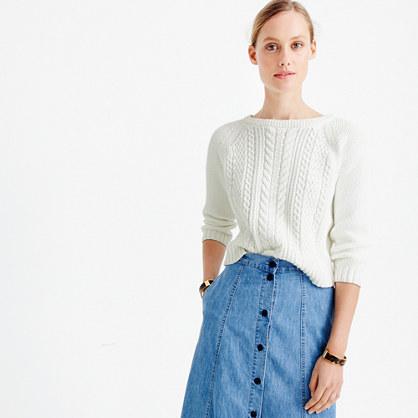 J.Crew Cotton cable crewneck sweater