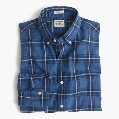 J.Crew Secret Wash shirt in navy plaid heather poplin