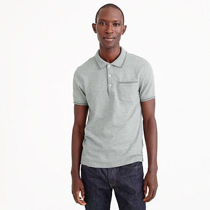 J.Crew Slub jersey polo in double-tipped grey