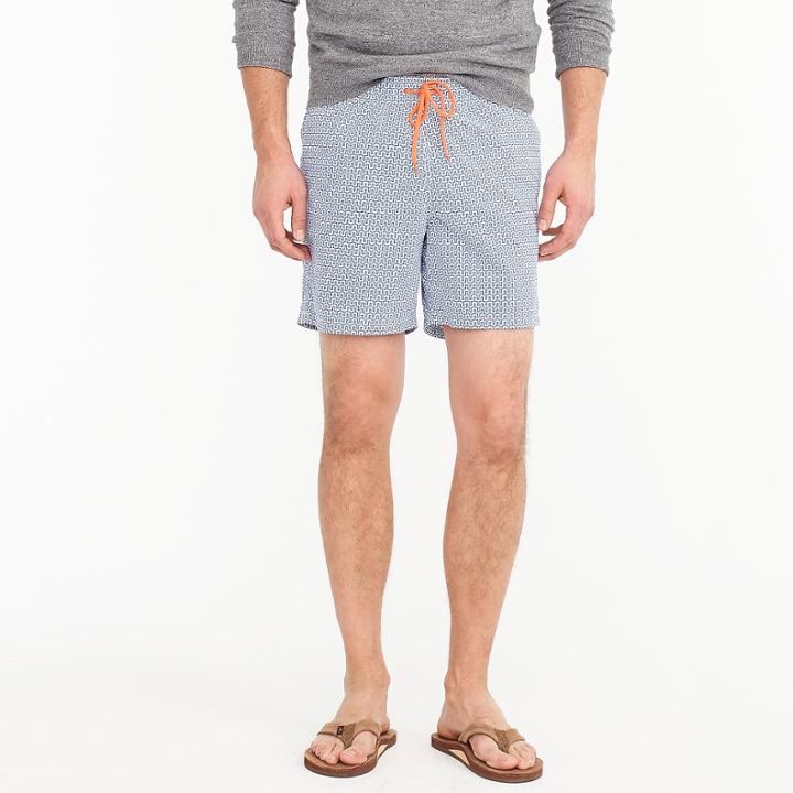 J.Crew 6 swim trunk in maze print