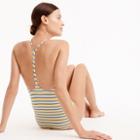 J.Crew T-back one-piece swimsuit in sunshine stripe