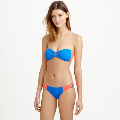 J.Crew Colorblock ring bandeau bikini top