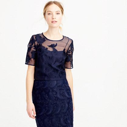 J.Crew Collection top in embroidered lace