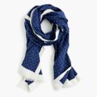 J.Crew Lightweight cotton scarf in dot print