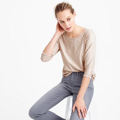 J.Crew Vintage cotton three-quarter-sleeve dolman T-shirt in metallic