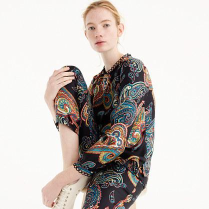 J.Crew Silk twill top in bold paisley