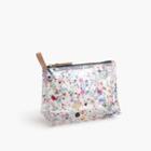 J.Crew Vinyl makeup pouch with oversize glitter