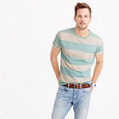 J.Crew Pocket T-shirt in sun-faded surf stripe